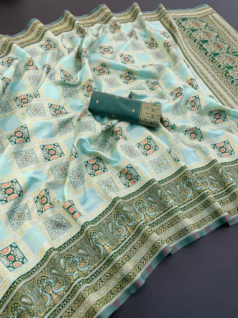 Dola Look By Aab Art Silk Jacquard Border Saree Suppliers In India